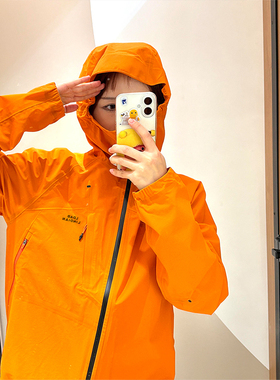 LDAB橙色冲锋衣外套女2025春季新款美式户外三合一防风徒步登山服