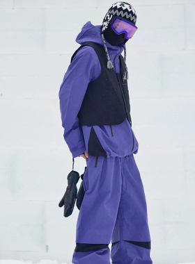 LDAB紫色滑雪服套装女2026新款户外防风防水设计感单双板雪服外套