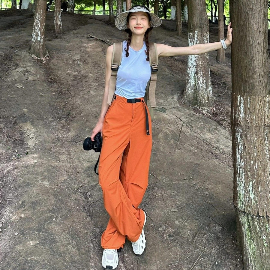 临典山系橙色徒步冲锋裤女款2026春秋季新款户外徒步登山工装裤子