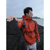临典沉砂橙冲锋衣外套男2026春季 山系户外防风防水徒步登山服 新款