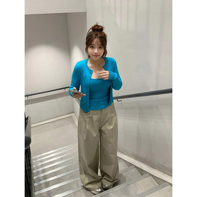 LDAB卡其色休闲裤女2025春