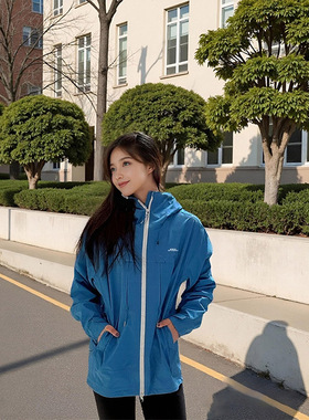LDAB天蓝色冲锋衣外套女2025春夏季新款户外徒步三合一防风登山服