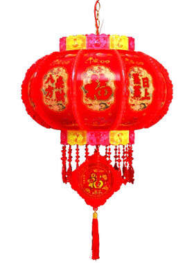 2026新款七彩LED旋转灯笼走马灯过年春节大门口一对阳台灯笼挂饰