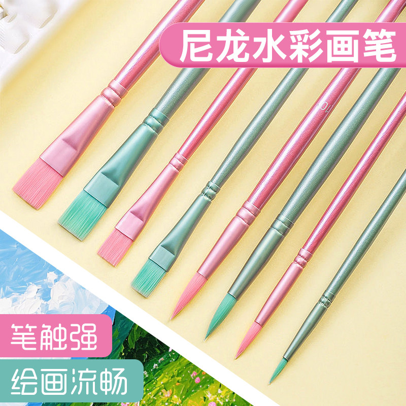 数字油画画笔油画笔水粉笔专用笔刷子尼龙diy涂色填美术生色丙烯水彩颜料笔勾线毛笔套装画画涂色笔颜料笔刷