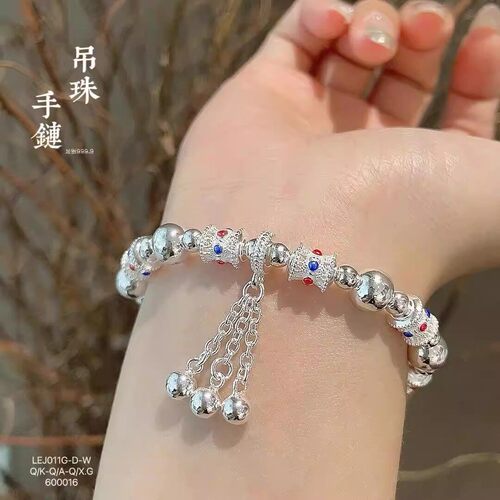 新中式风镂空珠间光珠吊5n珠手链