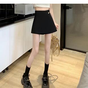 辣妹性感休闲热裤 夏季 女御姐风高腰包臀开叉字裙超短裤 半身裙裤