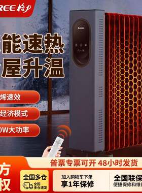 格.力石墨烯取暖器家用电暖气暖气片宽片遥控恒温加湿NY23-X6022B