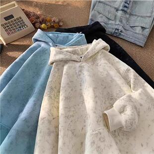 上衣帽衫 外套港式 连帽卫衣男重磅扎染宽松潮牌复古美式 秋冬季