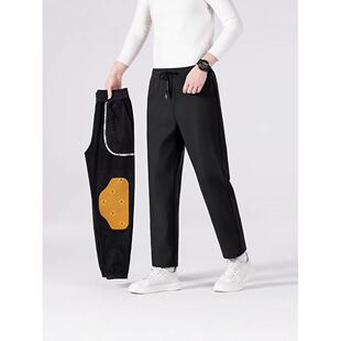 新款 长裤 加绒加厚长裤 防寒直筒男款 石墨烯护膝保防风棉裤 秋冬季