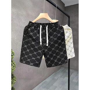 潮牌百搭五分裤 夏季 男士 沙滩裤 衩外贸 高级感休闲男士 直筒大裤 短裤