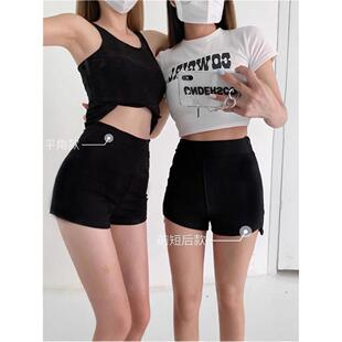 女 小个子打底爵士跳舞字热裤 黑色紧身弹力高腰显瘦短裤 夏季