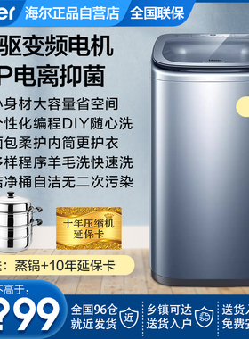 海尔5kg波轮洗衣机全自动家用小型婴儿儿童洗脱除菌直驱变频B378