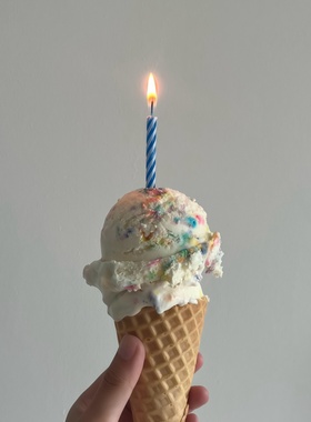 网红冰激凌生日蛋糕蜡烛创意浪漫螺纹无烟拍照蜡烛套装派对用品