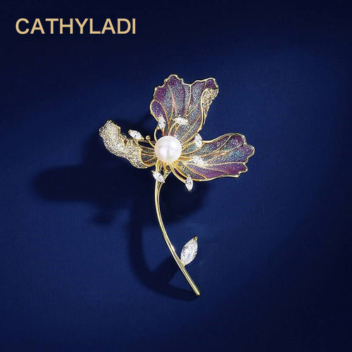 CATHYLADI轻奢鸢尾花胸针高级感优雅精致时尚设计高端别针礼物