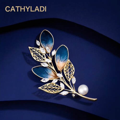 CATHYLADI叶语拾光胸针高级感女款新中式非遗绒花别针送节日礼物