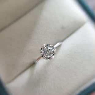 50分钻戒戒托空托定制女30分花苞戒指18K金显钻款戒托镶嵌加工