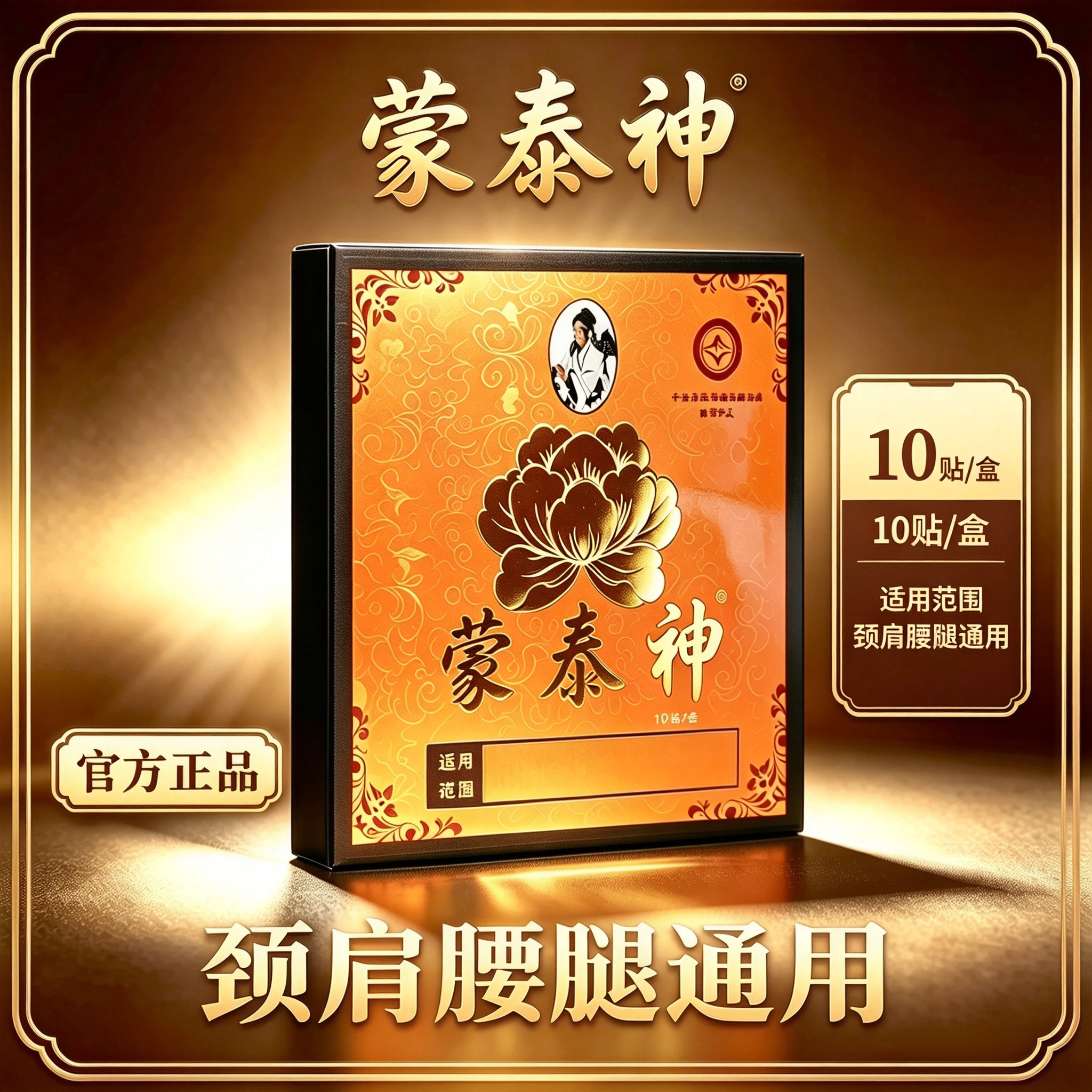 蒙泰神颈肩腰腿通用老黑膏贴