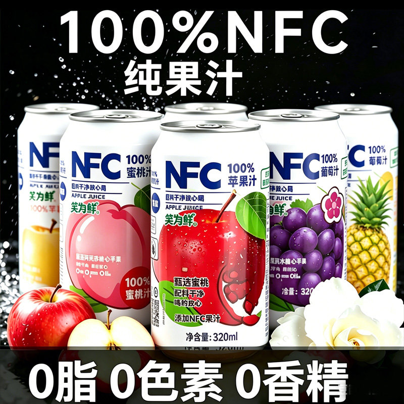 100%NFC苹果葡萄石榴汁纯果汁火锅烧烤0无添加冰爽夏季饮料礼盒装