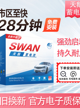 天鹅蓄电池55519适配福克斯嘉年华翼博传祺GS4荣威名爵汽车电瓶