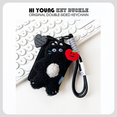 「平安喜乐小黑猫」HiYOUNG原创可爱便携学生地铁门禁卡套证件套