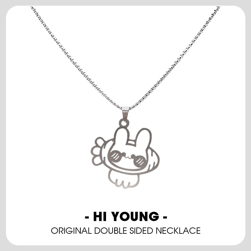 「萝卜兔」hi young原创嘻哈合金项链高街钛钢吊坠情侣配饰品挂件