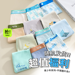 青少年男童内裤发育期初高中生男孩7A抗菌夏季纯棉薄款透气平角裤