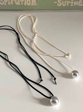 0915韩国东大门代购earlobe时髦银球项链叠戴长款项链毛衣卫衣链