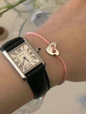 韩国东大门代购earlobe爱心手绳ins风彩色绳抽绳手链编织马卡龙色