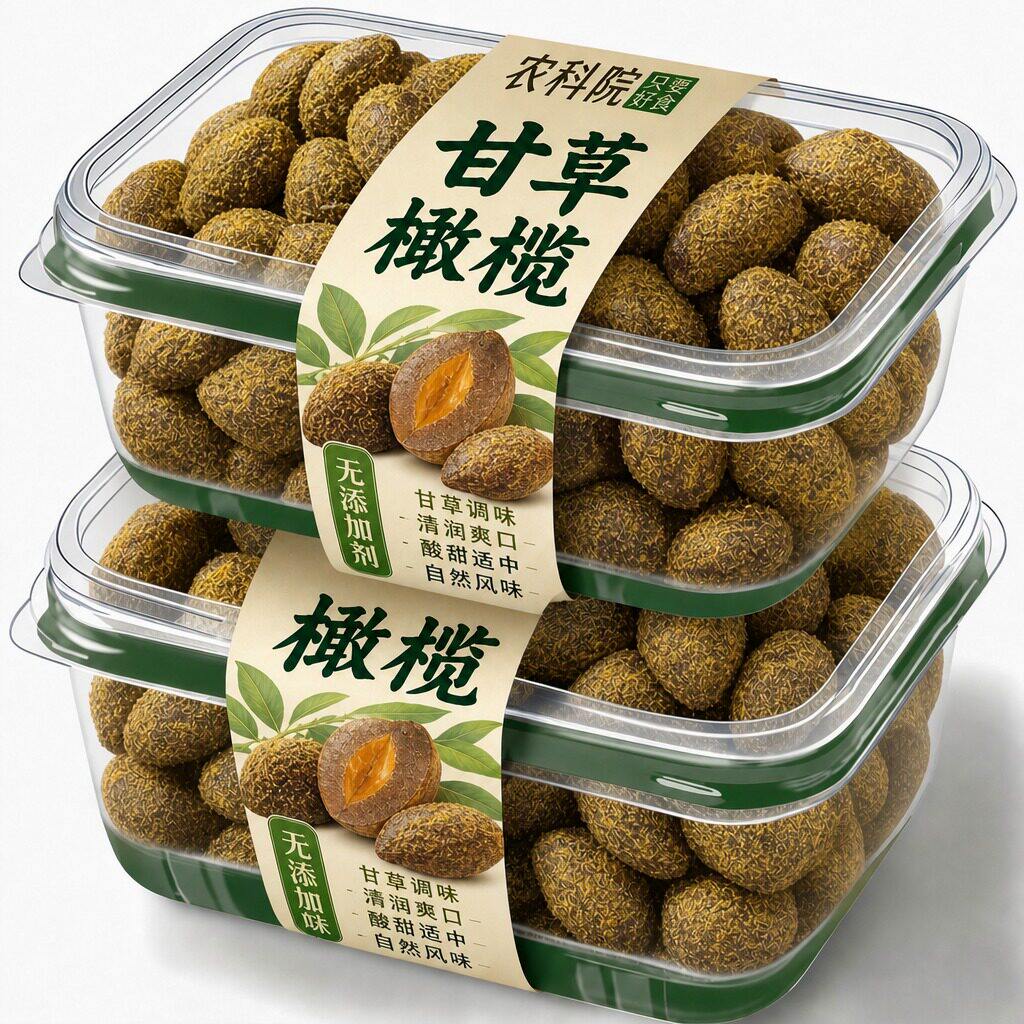 正宗潮汕特产甘草橄榄非无核咸甜新鲜果脯干九制橄榄蜜饯官方旗舰