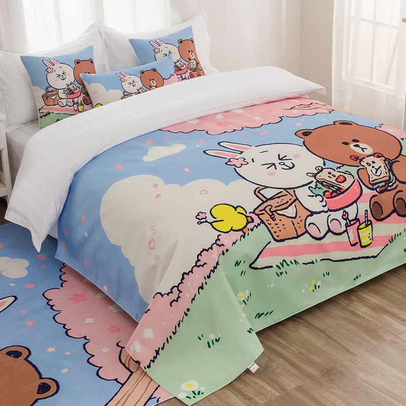 卡通 布朗熊 宾馆酒店亲子房床上高档床尾巾床旗床尾垫床盖床尾条,床上用品,床盖,淘宝优惠券,粉丝福利购,淘宝优惠卷