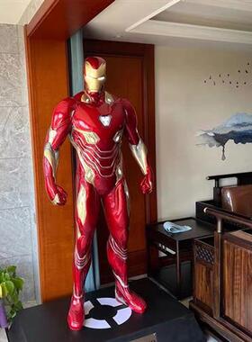 发光钢铁侠比全身模型反浩克玻璃钢雕塑客厅装饰大型落地摆件