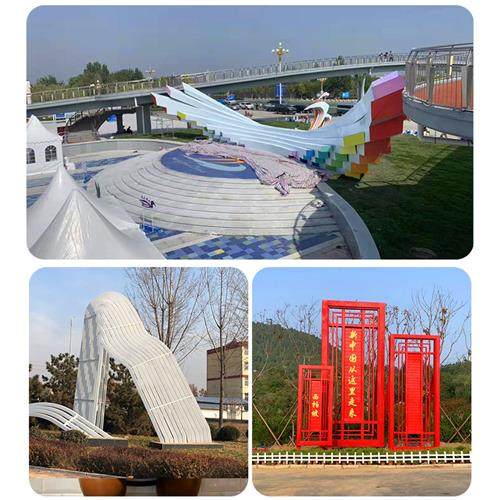 不锈钢雕塑定制户外大型异形廊架广场景区地标建筑售楼部铁艺摆件