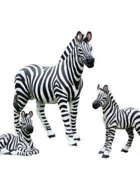 户外斑马雕塑玻璃钢仿真动物长颈鹿摆件大落地园林景观装饰幼儿园