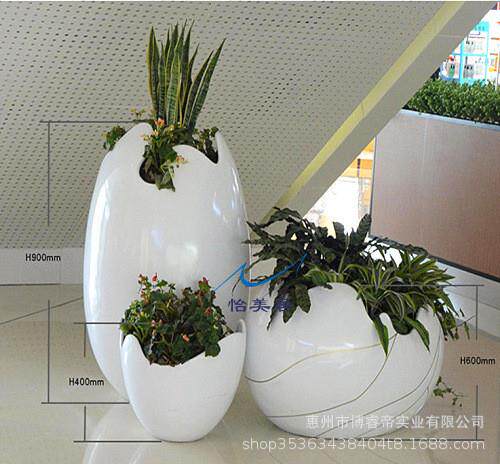 玻璃钢落地花盆商场花钵户外大花盆酒店装饰花器购物中心美陈花箱