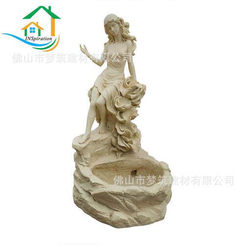 户外人造砂岩欧式人物雕塑美女天使雕塑工艺雕刻装饰摆设