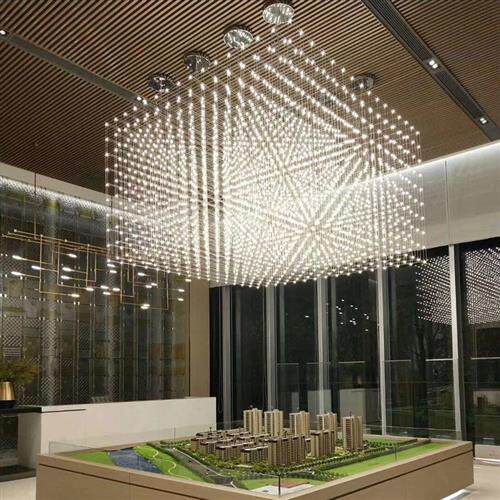 满天星光立方吊灯客厅酒店大堂会所售楼部沙盘洽谈区工程制定大灯