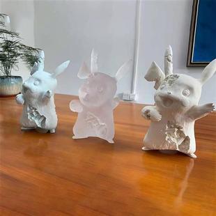 皮卡丘被腐蚀雕塑摆件送礼艺术品潮流潮品dani网红ins潮牌模型图