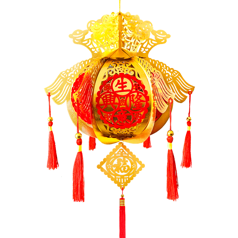 金箔春節(jié)燈籠元旦新年喜慶中秋掛飾春節(jié)裝飾用品大紅燈籠diy連串