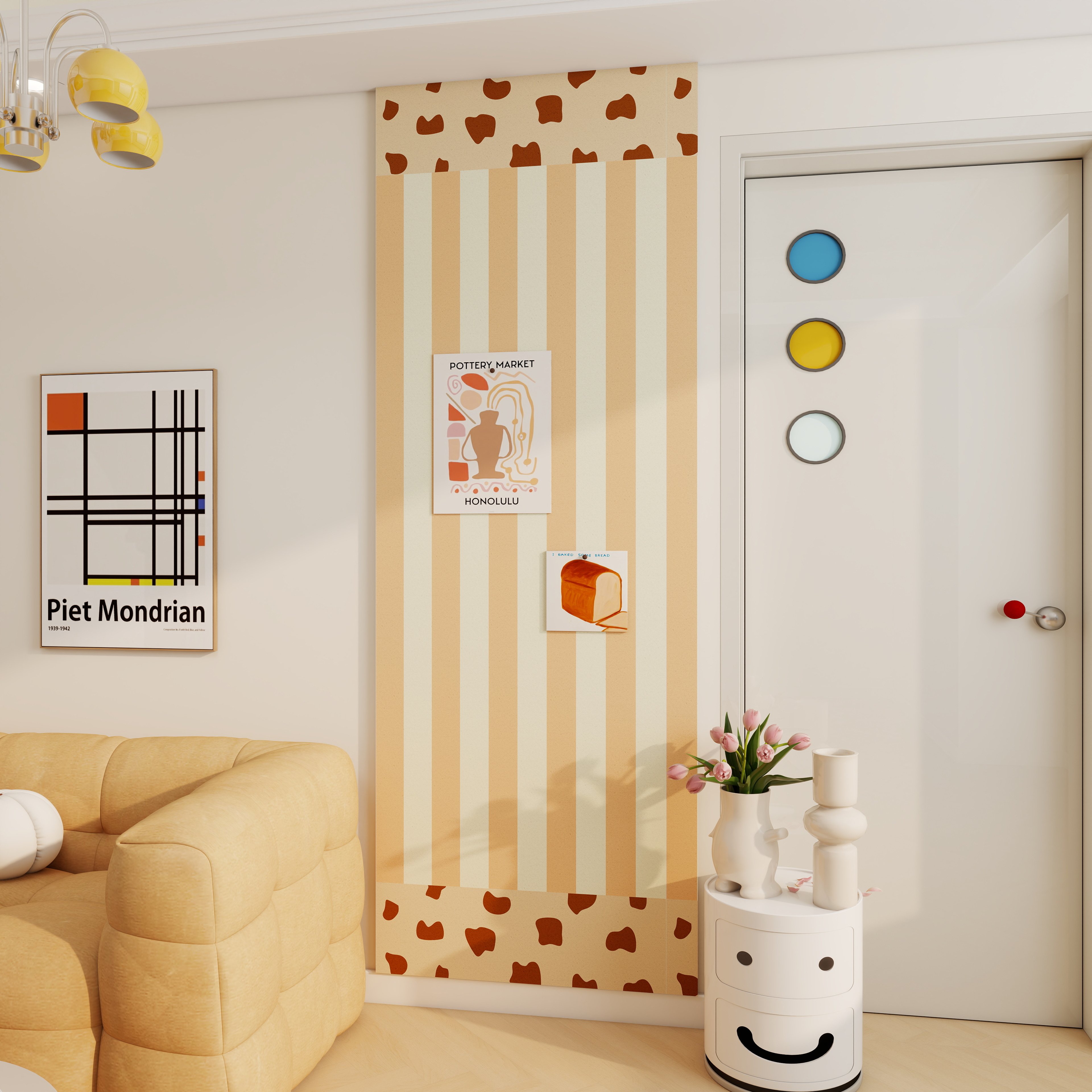 租房改造毛毡板照片墙相片饰品收纳展示板3d立体免打孔趣味护墙板