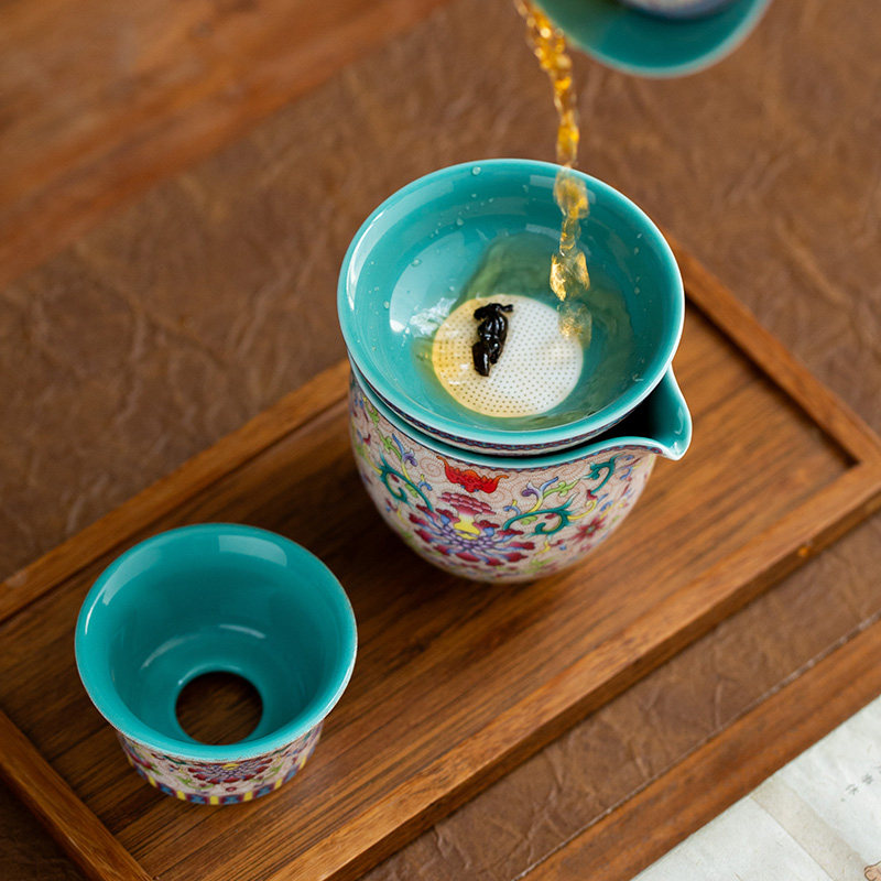 器氏 花开盛世珐琅彩茶漏陶瓷茶叶过滤器家用一体茶滤网茶具配件,餐饮具,茶滤,淘宝优惠券,粉丝福利购,淘宝优惠卷