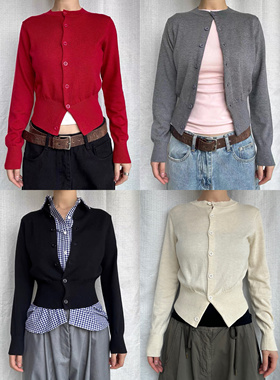 圆圈CIRCLE早春针织衫修身开衫收腰显瘦正肩毛衣弹力上衣百搭外套