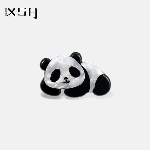 可爱设计感醋酸熊猫胸针小众别针