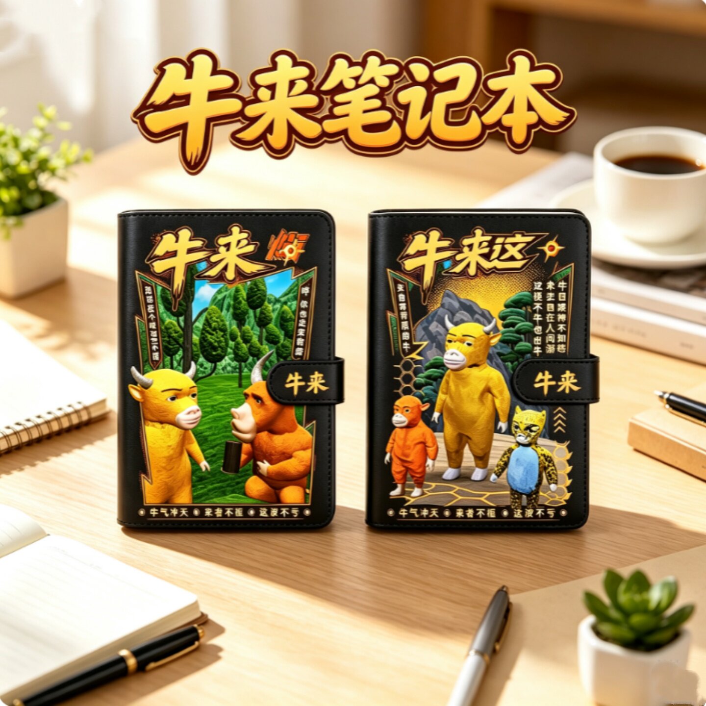 牛来周边可拆卸活页手账本