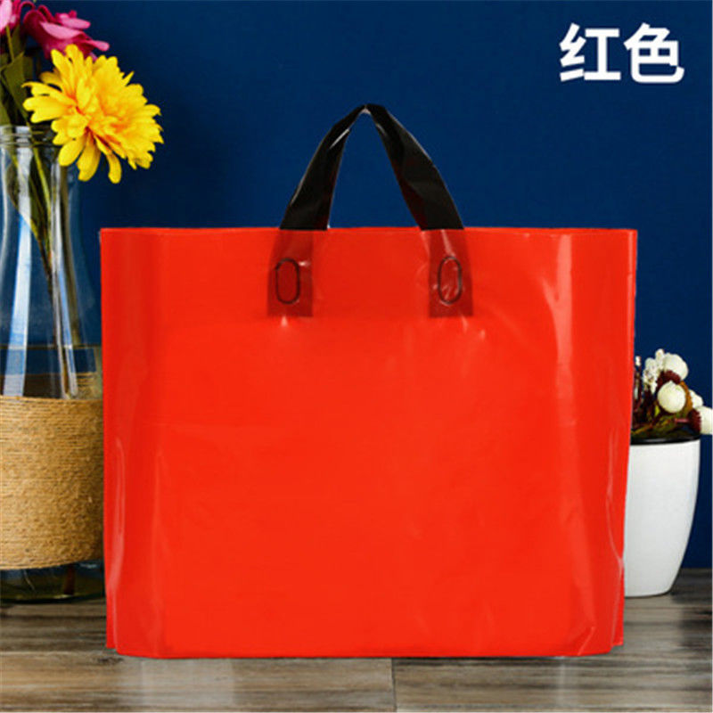 加厚简约塑料袋服装店手提袋购物袋化妆礼品店定制logo袋子