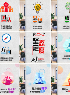 办公室创意励志文字装饰玻璃贴膜透光不透明移门窗户隔断磨砂贴纸