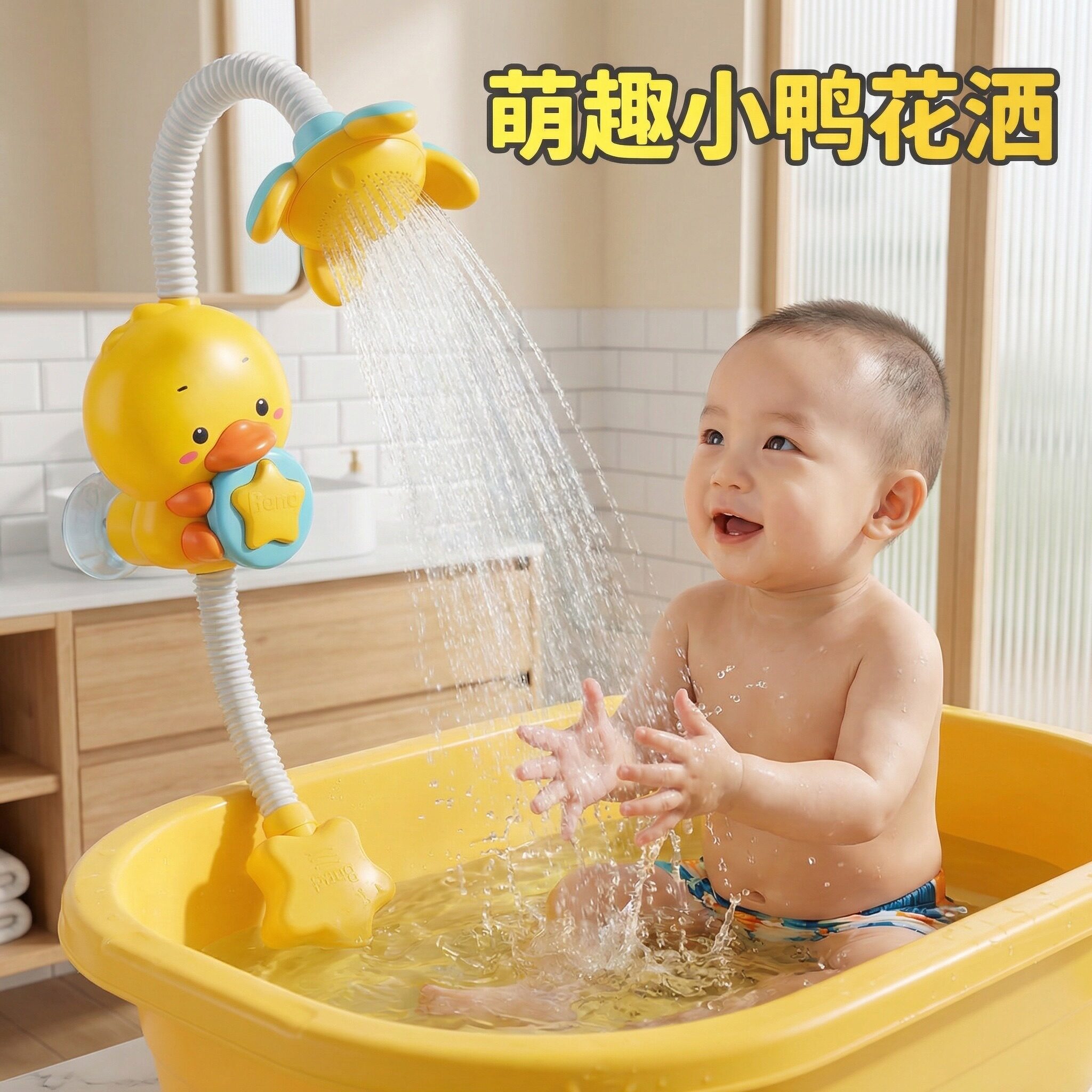 2026新款小黄鸭洗澡花洒戏水玩具