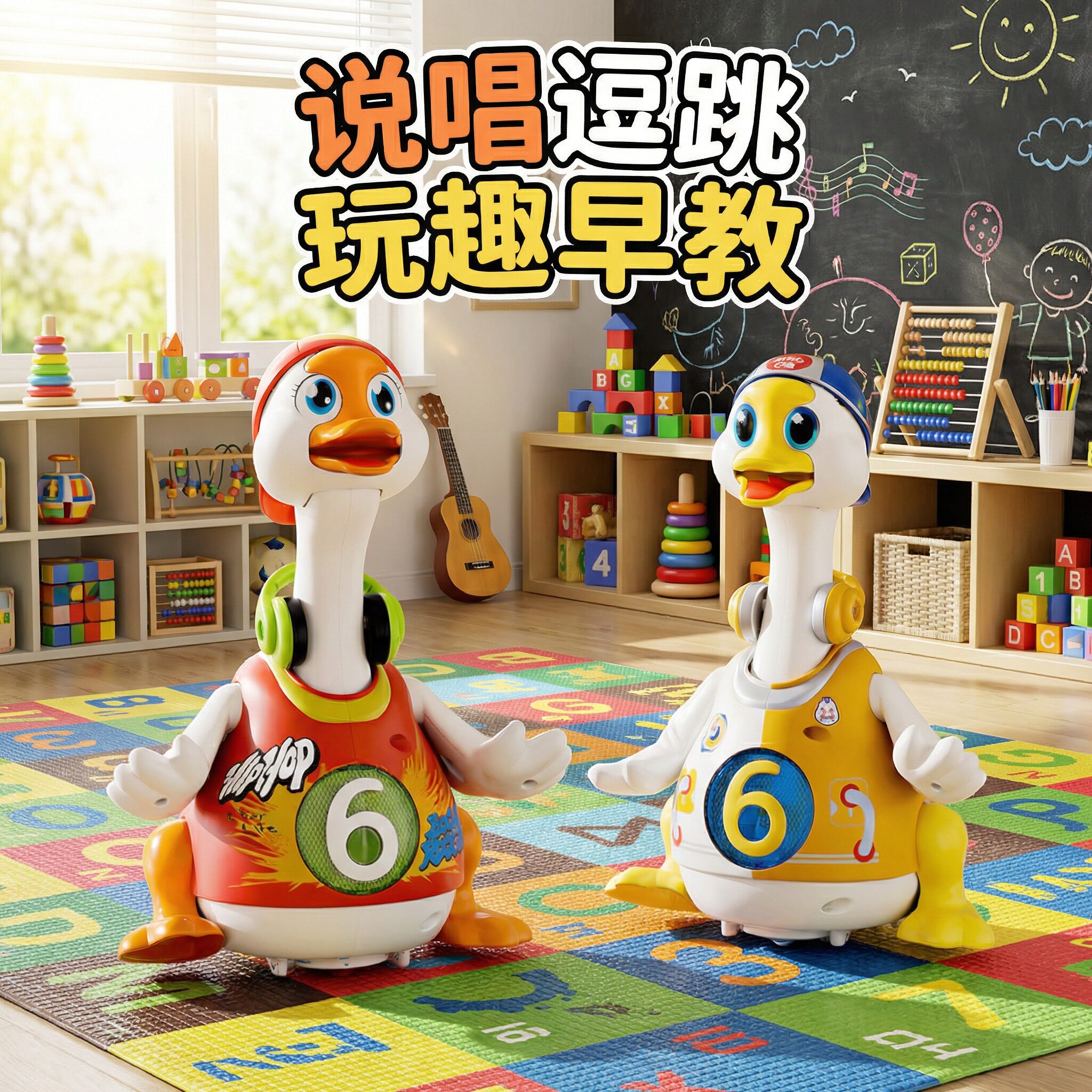 2026新款电动说唱鸭宝宝抬头玩具