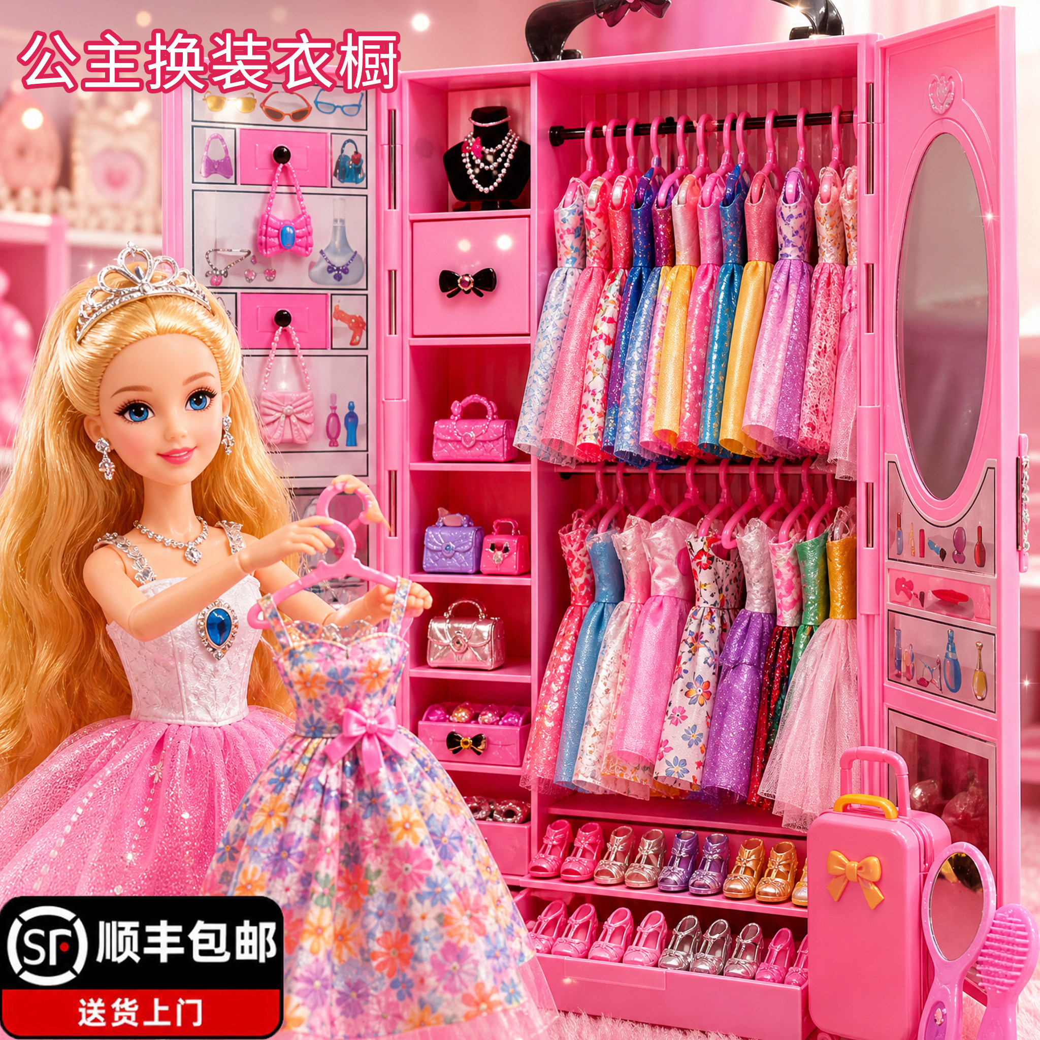 洋娃娃公主百变衣橱可换装衣服多