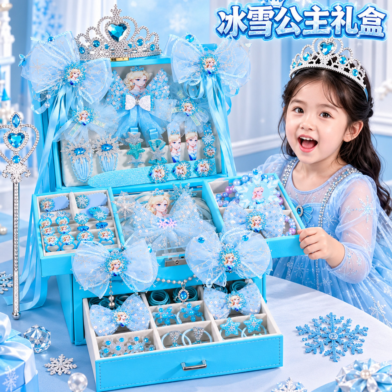 艾莎公主发饰礼盒小女孩生日礼物