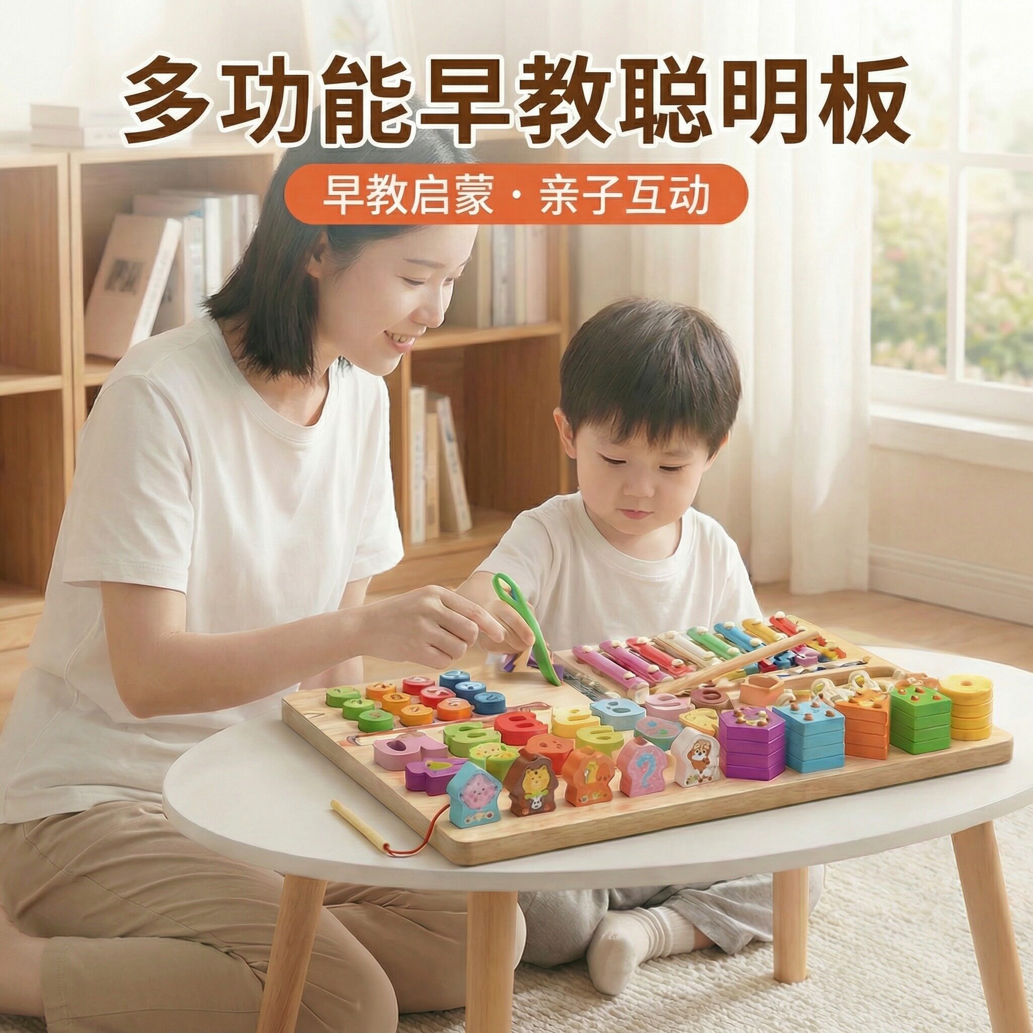 宝宝益智多功能八合一聪明板玩具
